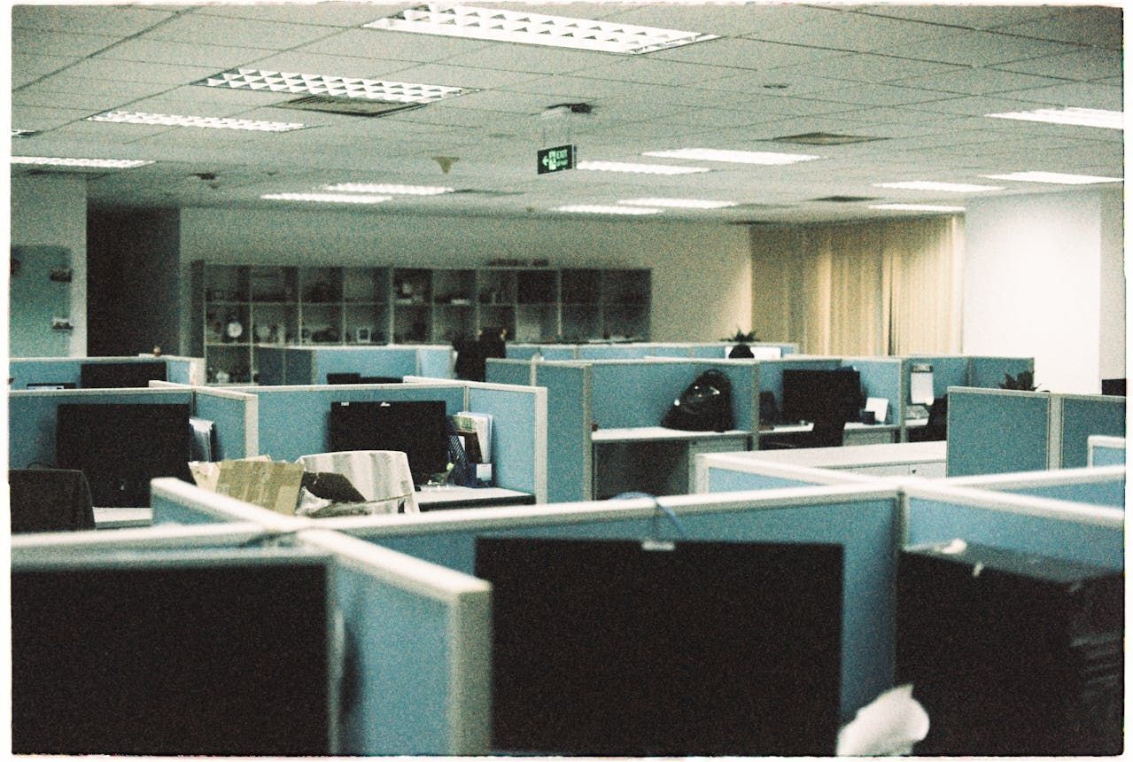 Old, outdated cubical office