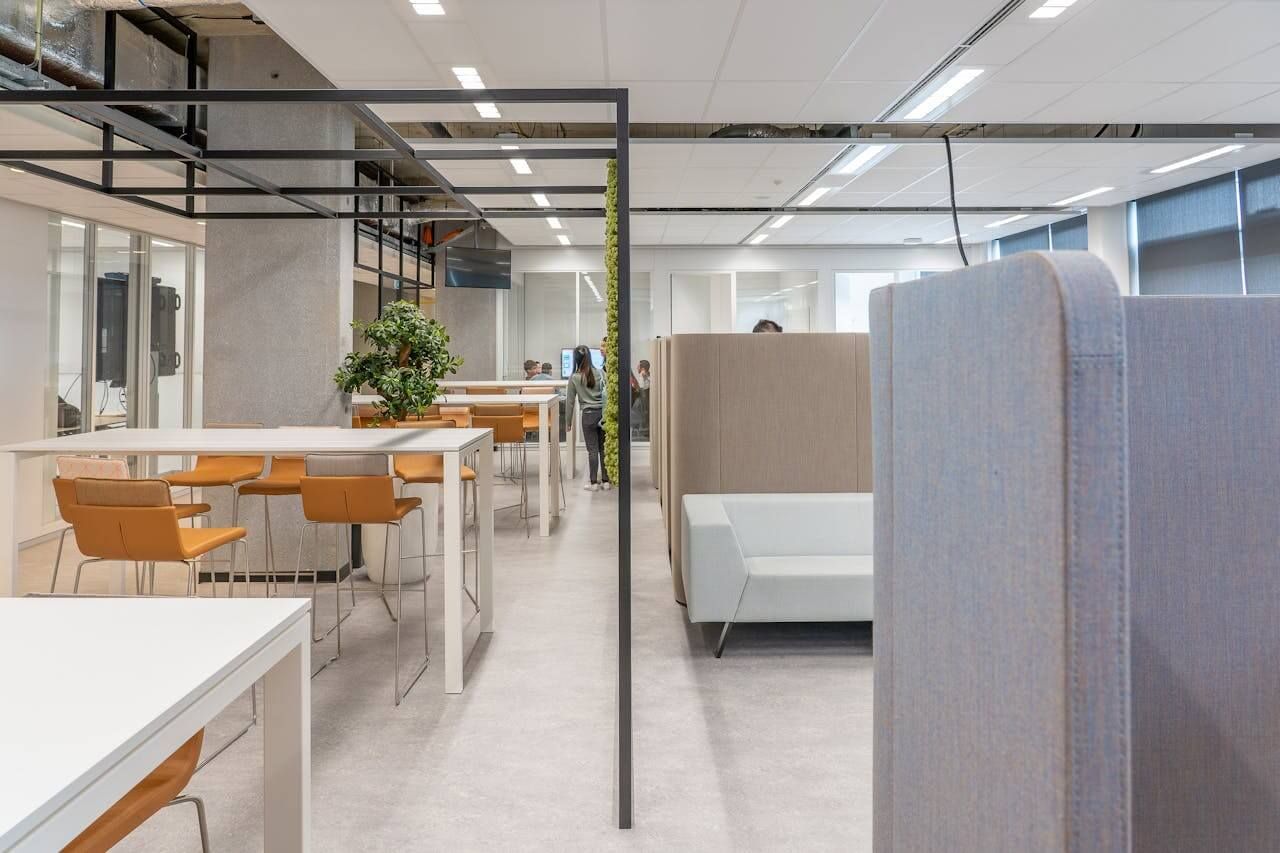 Resimercial office couches and high tables