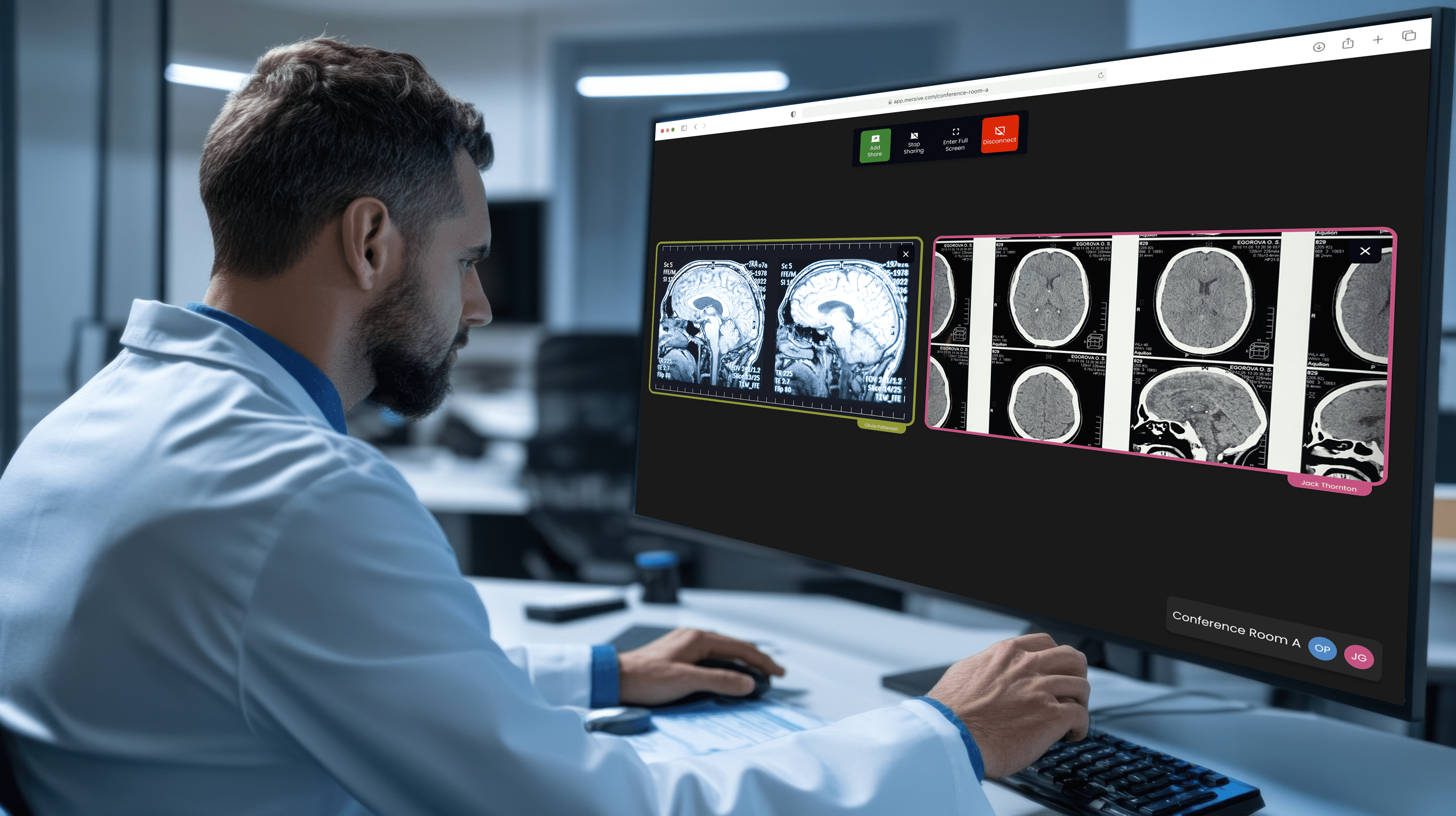Mersive Collaboration Suite used by doctors in a lab