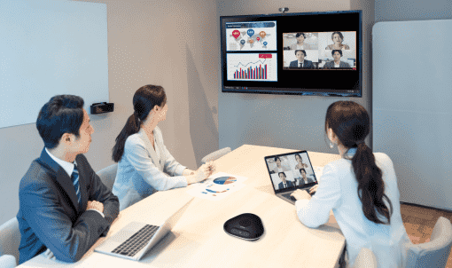 Meeting using Solstice Conference display