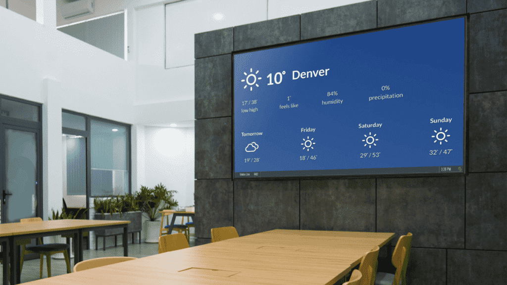 Digital signage with weather